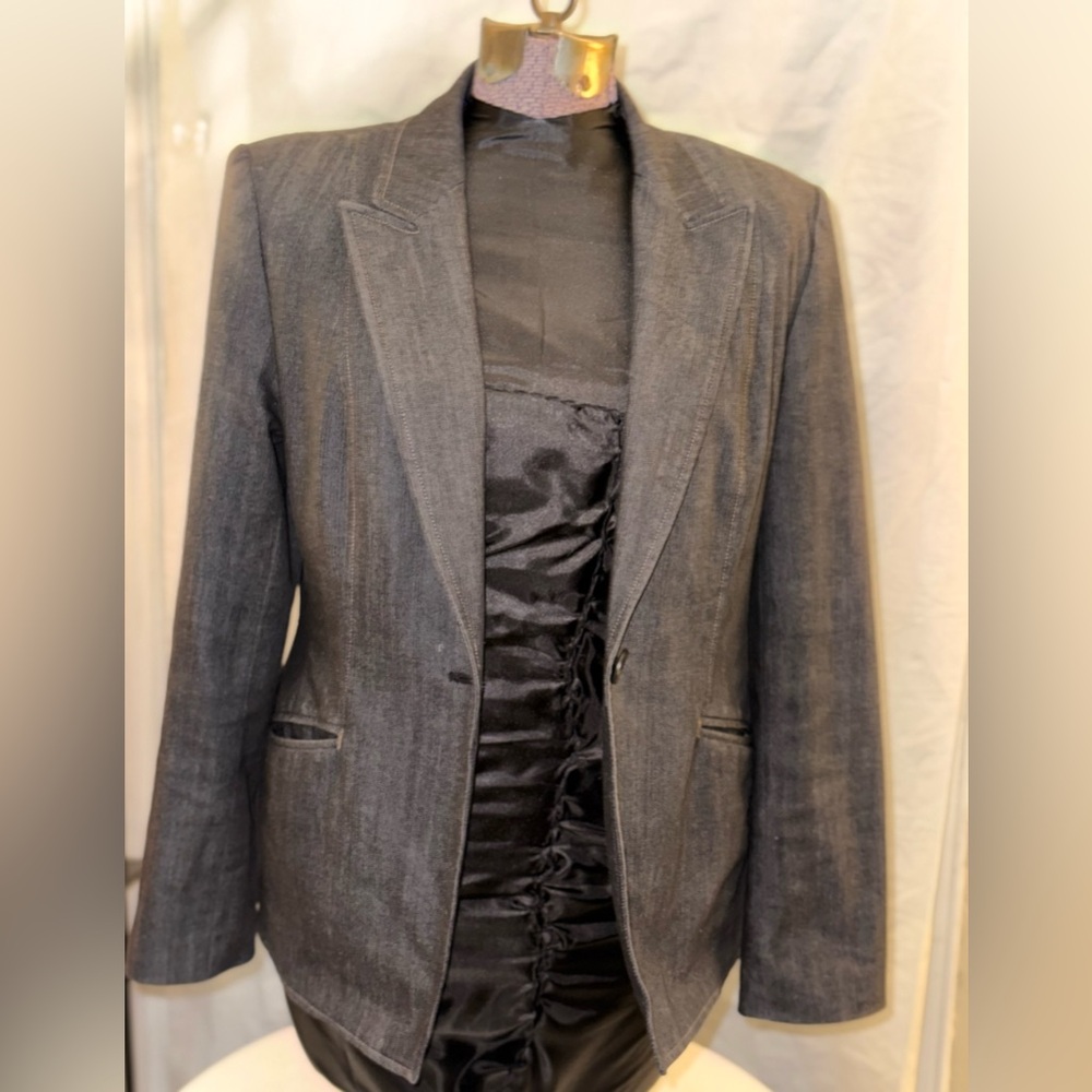Apostrophe Dark Grey Stretch Blazer Size 6